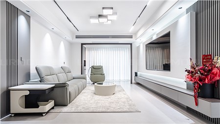 12.8w打造現(xiàn)代黑白灰風格的家136m² | 麗爾曼頓全房全屋定制